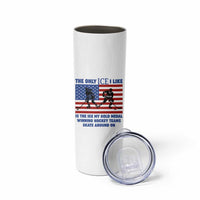 USA Gold Medal Hockey Patriotic American Flag Skinny Tumbler The Only Ice I Like Champions
