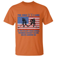 USA Gold Medal Hockey Patriotic American Flag T Shirt The Only Ice I Like Champions