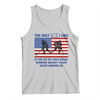 USA Gold Medal Hockey Patriotic American Flag Tank Top The Only Ice I Like Champions
