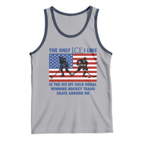 USA Gold Medal Hockey Patriotic American Flag Tank Top The Only Ice I Like Champions