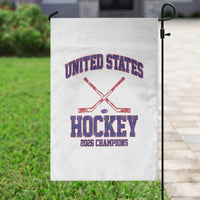 United States Hockey 2026 Champions Garden Flag Patriotic USA Ice Hockey Victory Fan
