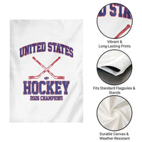 United States Hockey 2026 Champions Garden Flag Patriotic USA Ice Hockey Victory Fan