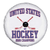 United States Hockey 2026 Champions Spare Tire Cover Patriotic USA Ice Hockey Victory Fan