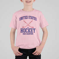 United States Hockey 2026 Champions T Shirt For Kid Patriotic USA Ice Hockey Victory Fan