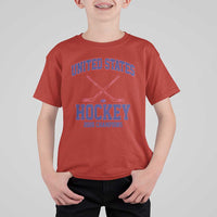 United States Hockey 2026 Champions T Shirt For Kid Patriotic USA Ice Hockey Victory Fan