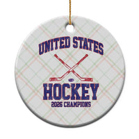 United States Hockey 2026 Champions Ceramic Ornament Patriotic USA Ice Hockey Victory Fan