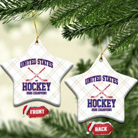 United States Hockey 2026 Champions Ceramic Ornament Patriotic USA Ice Hockey Victory Fan