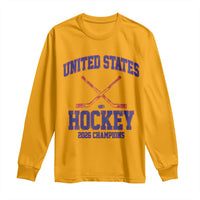 United States Hockey 2026 Champions Long Sleeve Shirt Patriotic USA Ice Hockey Victory Fan