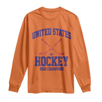 United States Hockey 2026 Champions Long Sleeve Shirt Patriotic USA Ice Hockey Victory Fan