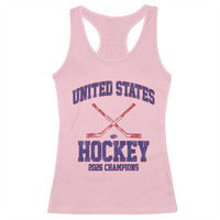 United States Hockey 2026 Champions Racerback Tank Top Patriotic USA Ice Hockey Victory Fan