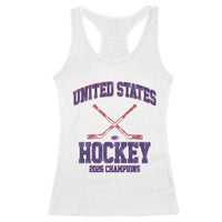 United States Hockey 2026 Champions Racerback Tank Top Patriotic USA Ice Hockey Victory Fan