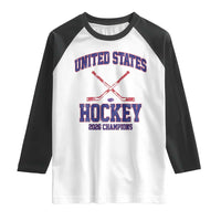 United States Hockey 2026 Champions Raglan Shirt Patriotic USA Ice Hockey Victory Fan