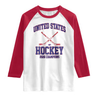 United States Hockey 2026 Champions Raglan Shirt Patriotic USA Ice Hockey Victory Fan