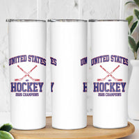 United States Hockey 2026 Champions Skinny Tumbler Patriotic USA Ice Hockey Victory Fan