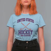 United States Hockey 2026 Champions T Shirt For Women Patriotic USA Ice Hockey Victory Fan