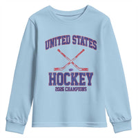 United States Hockey 2026 Champions Youth Sweatshirt Patriotic USA Ice Hockey Victory Fan
