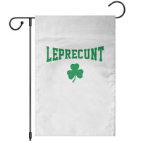 Leprecunt Bold Shamrock Graphic Garden Flag Funny Irish St Patricks Day Party Adult Humor