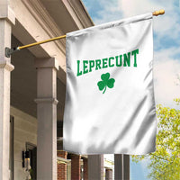 Leprecunt Bold Shamrock Graphic Garden Flag Funny Irish St Patricks Day Party Adult Humor