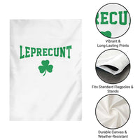 Leprecunt Bold Shamrock Graphic Garden Flag Funny Irish St Patricks Day Party Adult Humor