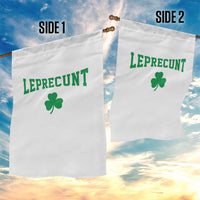 Leprecunt Bold Shamrock Graphic Garden Flag Funny Irish St Patricks Day Party Adult Humor