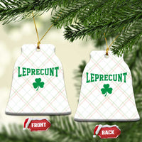Leprecunt Bold Shamrock Graphic Ceramic Ornament Funny Irish St Patricks Day Party Adult Humor
