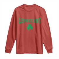 Leprecunt Bold Shamrock Graphic Long Sleeve Shirt Funny Irish St Patricks Day Party Adult Humor