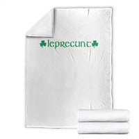 Leprecunt Celtic Style Shamrock Graphic Throw Blanket Edgy Irish Adult Humor for St Patricks Day