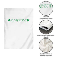 Leprecunt Celtic Style Shamrock Graphic Garden Flag Edgy Irish Adult Humor for St Patricks Day