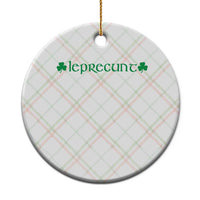 Leprecunt Celtic Style Shamrock Graphic Ceramic Ornament Edgy Irish Adult Humor for St Patricks Day
