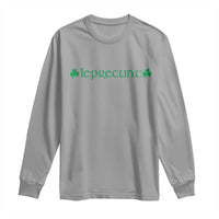 Leprecunt Celtic Style Shamrock Graphic Long Sleeve Shirt Edgy Irish Adult Humor for St Patricks Day