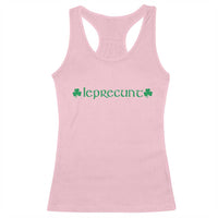 Leprecunt Celtic Style Shamrock Graphic Racerback Tank Top Edgy Irish Adult Humor for St Patricks Day