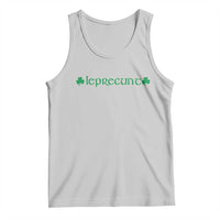 Leprecunt Celtic Style Shamrock Graphic Tank Top Edgy Irish Adult Humor for St Patricks Day