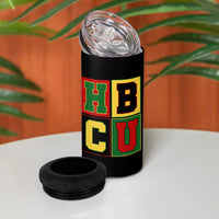 HBCU Block Letter Pride Graphic 4 in 1 Can Cooler Tumbler College Support Statement Black Excellence