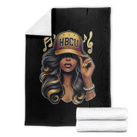HBCU Queen Vibes Throw Blanket Melanin Music College Pride for Black Excellence Supporters