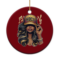 HBCU Queen Vibes Ceramic Ornament Melanin Music College Pride for Black Excellence Supporters