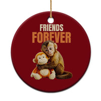 Friends Forever Viral Punch The Monkey Ceramic Ornament Cute Baby Monkey Hugging Plush Toy Best Friend Gift