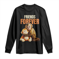 Friends Forever Viral Punch The Monkey Long Sleeve Shirt Cute Baby Monkey Hugging Plush Toy Best Friend Gift