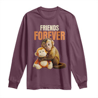 Friends Forever Viral Punch The Monkey Long Sleeve Shirt Cute Baby Monkey Hugging Plush Toy Best Friend Gift