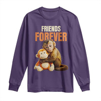 Friends Forever Viral Punch The Monkey Long Sleeve Shirt Cute Baby Monkey Hugging Plush Toy Best Friend Gift