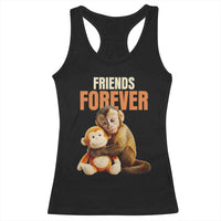 Friends Forever Viral Punch The Monkey Racerback Tank Top Cute Baby Monkey Hugging Plush Toy Best Friend Gift