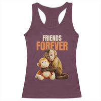 Friends Forever Viral Punch The Monkey Racerback Tank Top Cute Baby Monkey Hugging Plush Toy Best Friend Gift