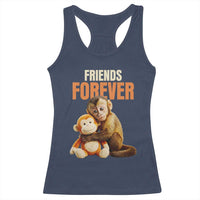 Friends Forever Viral Punch The Monkey Racerback Tank Top Cute Baby Monkey Hugging Plush Toy Best Friend Gift
