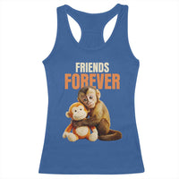 Friends Forever Viral Punch The Monkey Racerback Tank Top Cute Baby Monkey Hugging Plush Toy Best Friend Gift