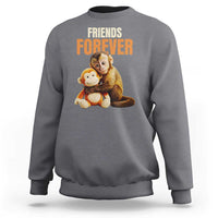 Friends Forever Viral Punch The Monkey Sweatshirt Cute Baby Monkey Hugging Plush Toy Best Friend Gift