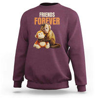 Friends Forever Viral Punch The Monkey Sweatshirt Cute Baby Monkey Hugging Plush Toy Best Friend Gift