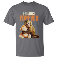 Friends Forever Viral Punch The Monkey T Shirt Cute Baby Monkey Hugging Plush Toy Best Friend Gift
