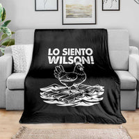 Lo Siento Wilson Funny Chicken Floating Meme Throw Blanket Viral Rooster Spanish Apology Trend