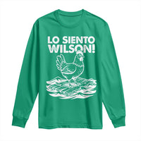 Lo Siento Wilson Funny Chicken Floating Meme Long Sleeve Shirt Viral Rooster Spanish Apology Trend