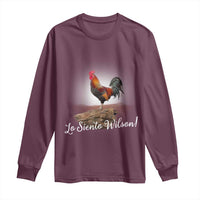 Lo Siento Wilson Funny Chicken Floating Meme Long Sleeve Shirt Dramatic Rooster Parody Spanish Apology