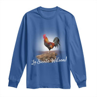 Lo Siento Wilson Funny Chicken Floating Meme Long Sleeve Shirt Dramatic Rooster Parody Spanish Apology